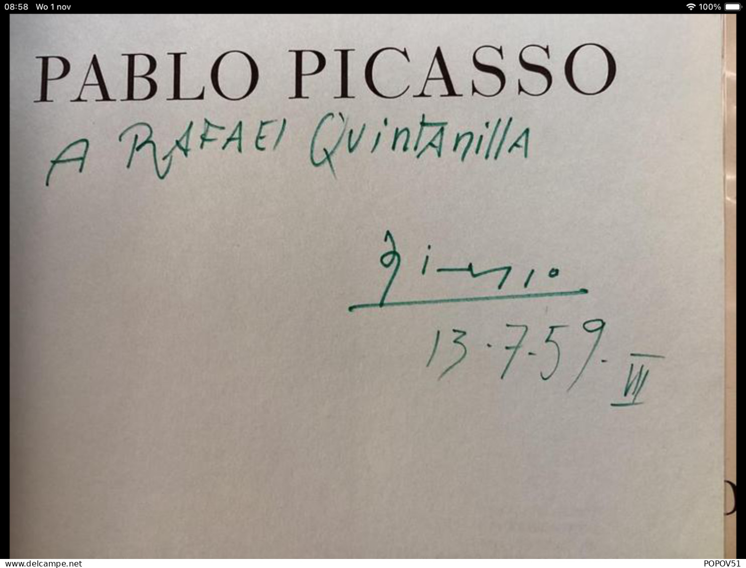 Dédicace Pablo Picasso - Livres Dédicacés