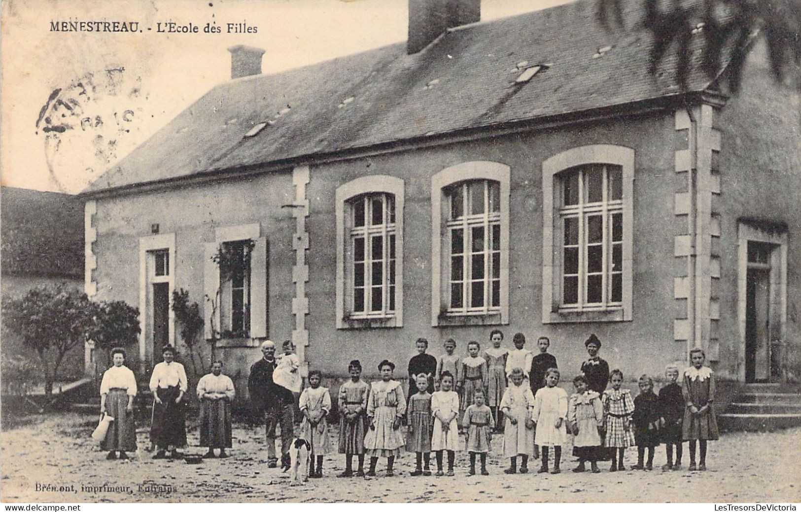 France - Menestreau - L'école Des Filles - Animé - Groupe D'enfants -  Carte Postale Ancienne - Cosne Cours Sur Loire