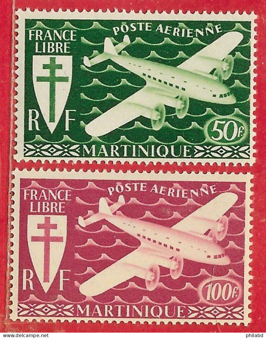 Martinique PA/AM N°4 & 5 1945 ** - Poste Aérienne