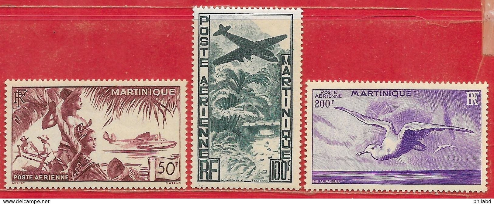 Martinique PA/AM N°13 à/to 15 1947 ** - Aéreo