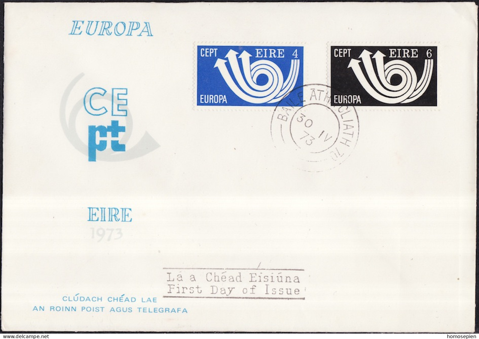 Irlande - Ireland - Irland FDC3 1973 Y&T N°291 à 292 - Michel N°289 à 290 - EUROPA - FDC