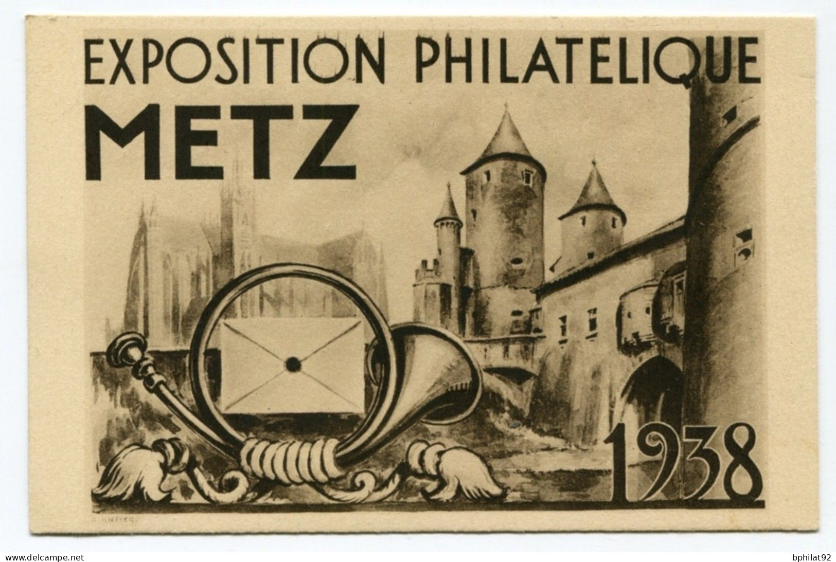 !!! EXPOSITION PHILATELIQUE DE METZ 1938 AVEC VIGNETTE DENTELEE - Esposizioni Filateliche