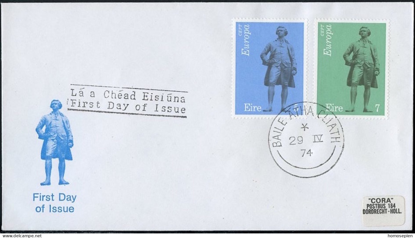 Irlande - Ireland - Irland FDC2 1974 Y&T N°304 à 305 - Michel N°302 à 303 - EUROPA - FDC