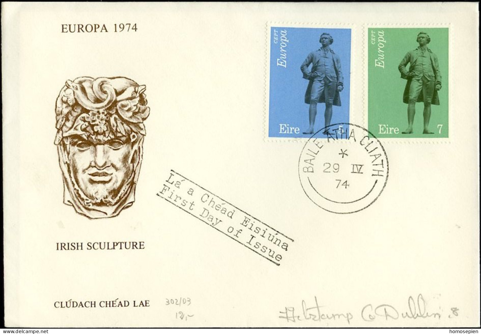 Irlande - Ireland - Irland FDC4 1974 Y&T N°304 à 305 - Michel N°302 à 303 - EUROPA - FDC