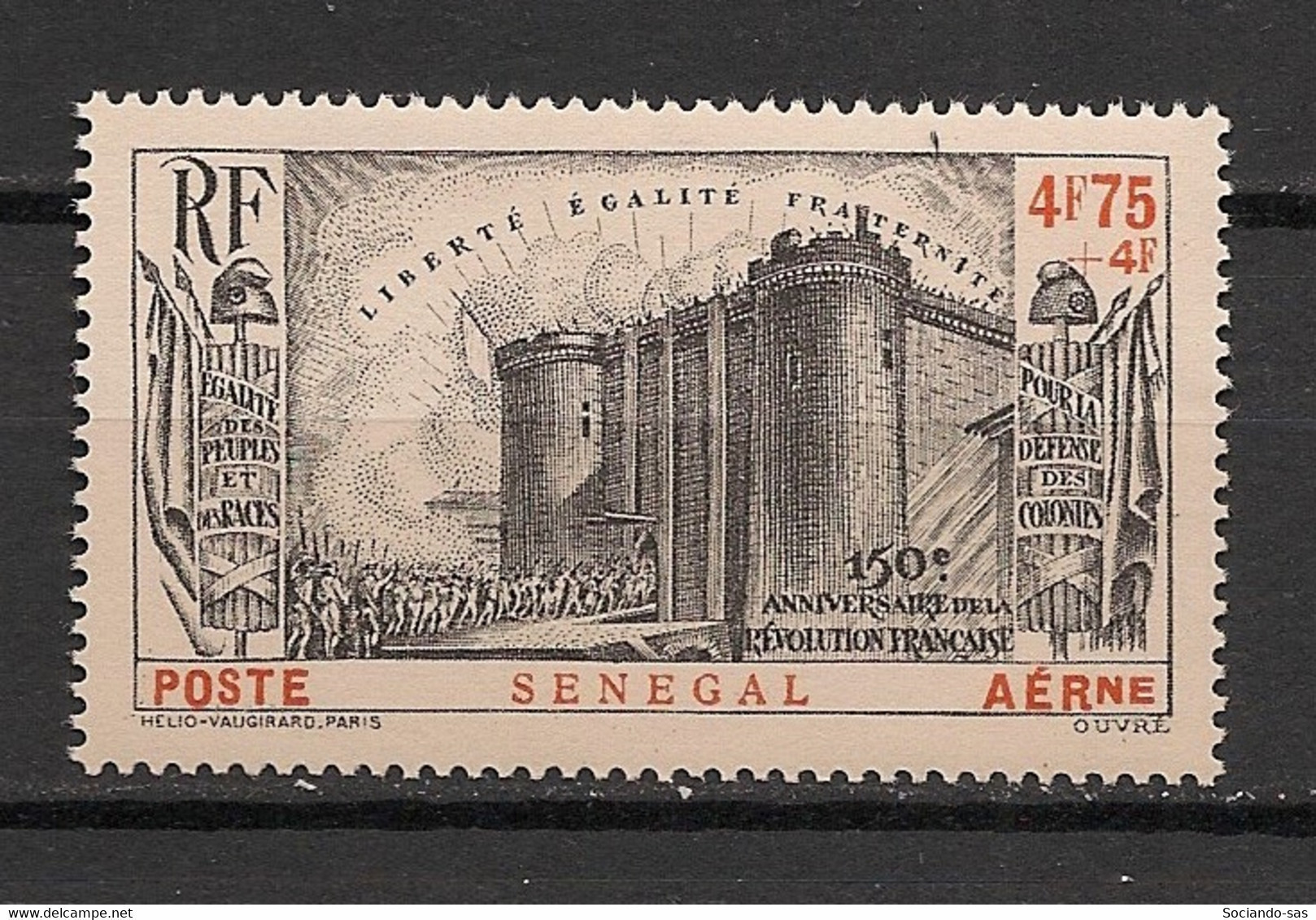SENEGAL - 1939 - Poste Aérienne PA N°YT. 12 - Révolution - Neuf Luxe ** / MNH / Postfrisch - Poste Aérienne