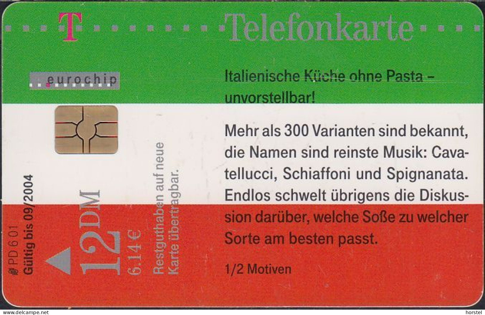 GERMANY PD6/01 - Italien - Pasta  DD: 3109 - P & PD-Series: Schalterkarten Der Dt. Telekom