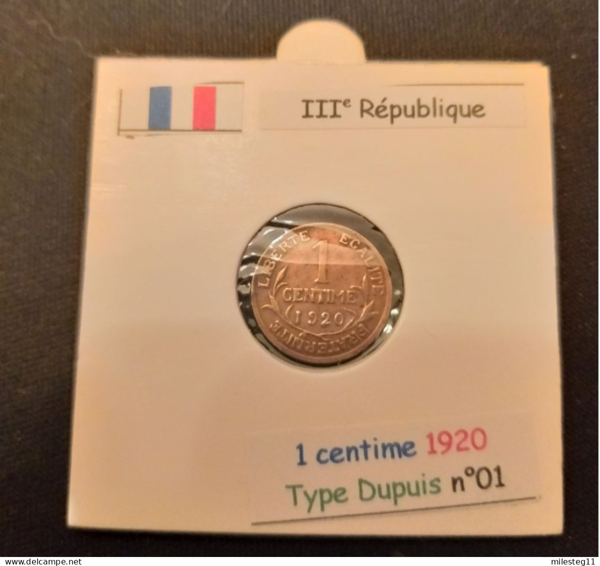 France 1920 1 Centime Type Dupuis (réf Gadoury N°90) - 1 Centime