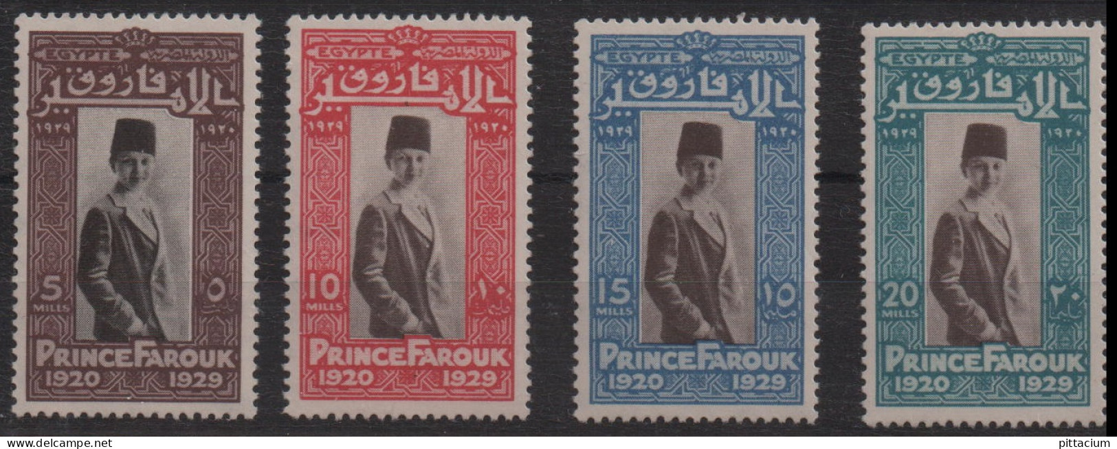 Ägypten 1929:  MichelNr.: 148 Bis 151, Postfrisch  | ##Motiv / Thematik: Kronprinz, Faruk, Herrscher - Unused Stamps