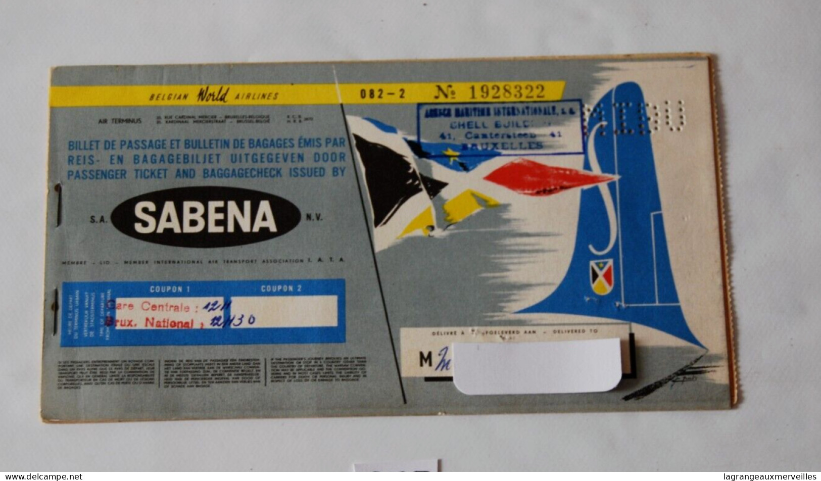 C275 Ancien Billet De Voyage - SABENA BELGIAN AIRLINES - GEVAERT - Usumbura - Rare Book - Wereld