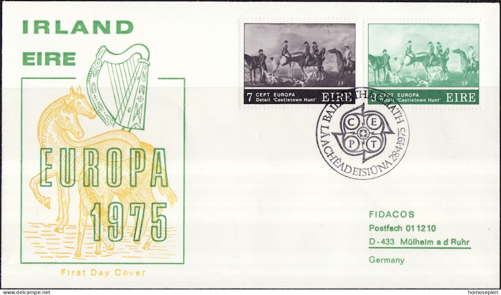 Irlande - Ireland - Irland FDC3 1975 Y&T N°317 à 318 - Michel N°315 à 316 - EUROPA - FDC
