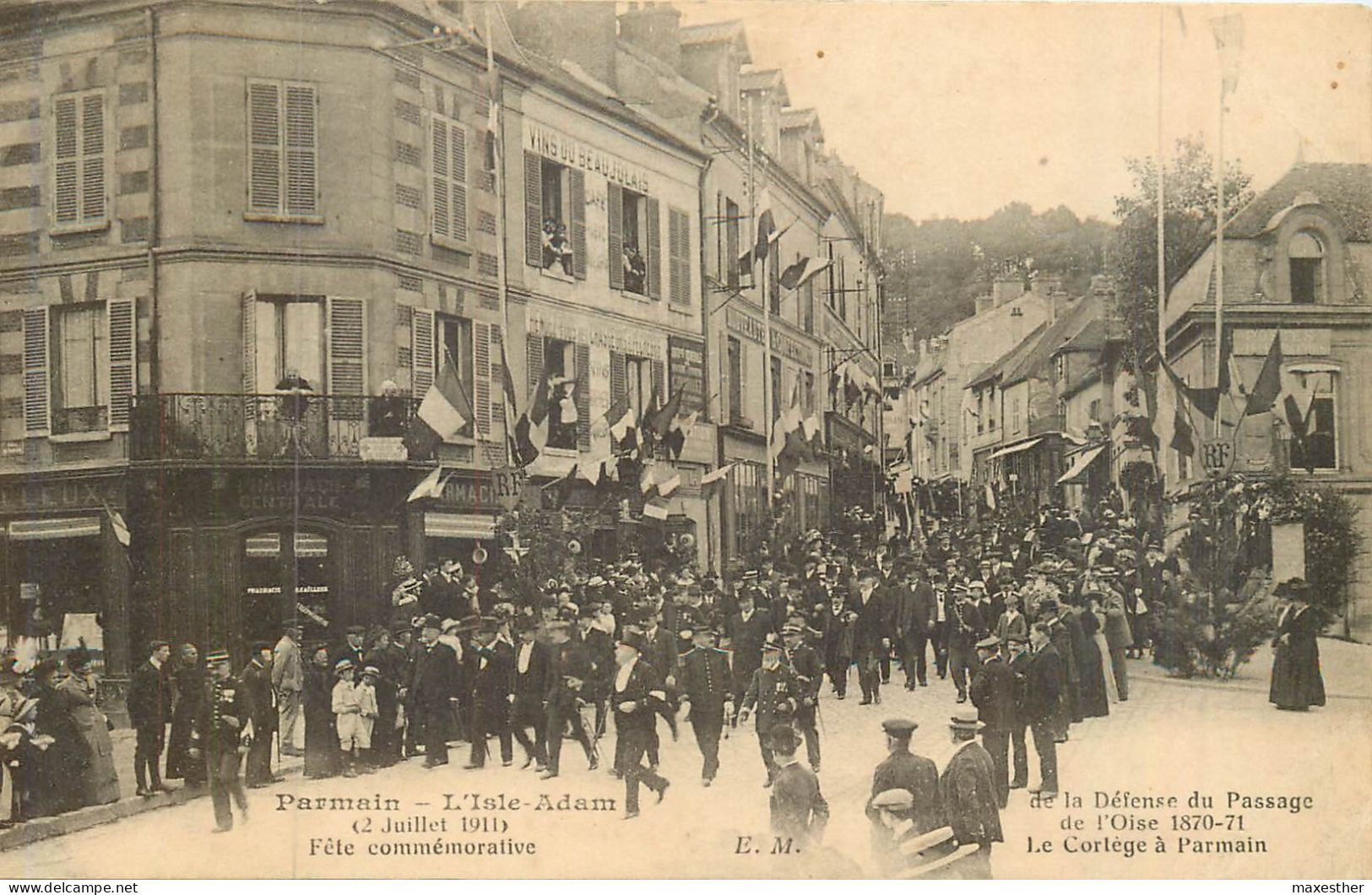 PARMAIN Fête Commémorative Du 2 Juillet 1911 Le Cortège - Parmain