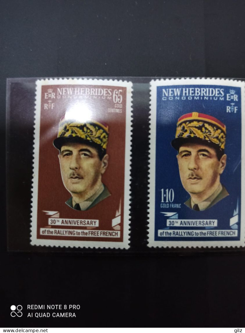 New Hébrides 1970 N° 296/297 ** Neufs Cote 11.50 € Célébrités Général De Gaulle - Neufs