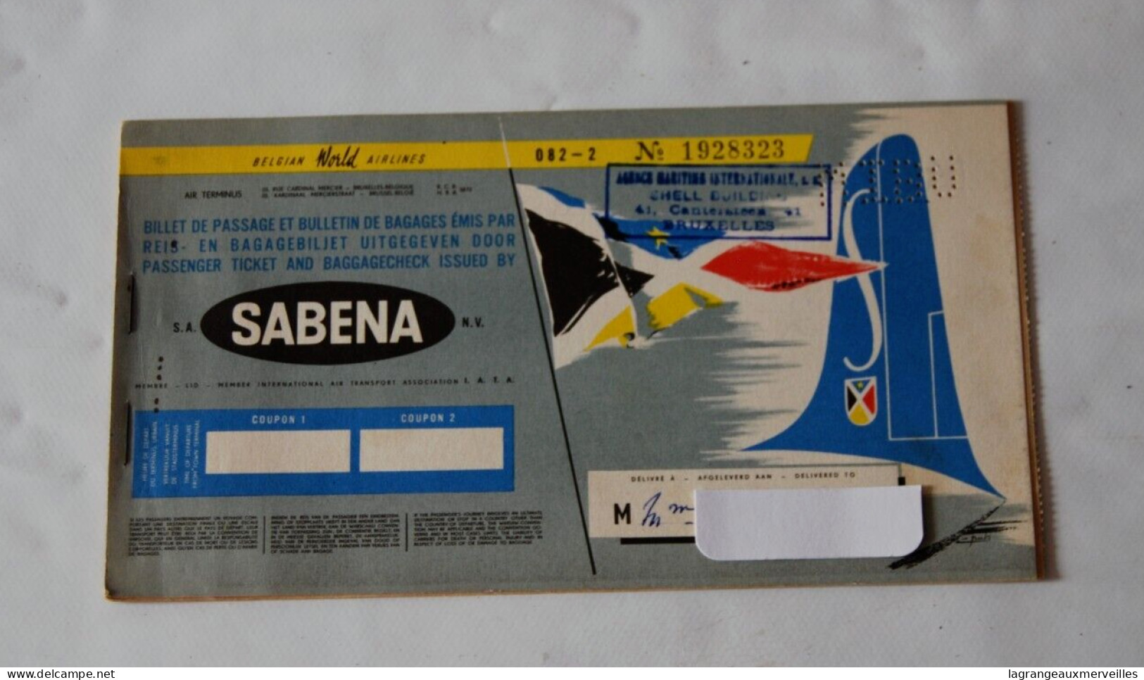 C275 Ancien Billet De Voyage - SABENA BELGIAN AIRLINES - GEVAERT - Usumbura - Wereld