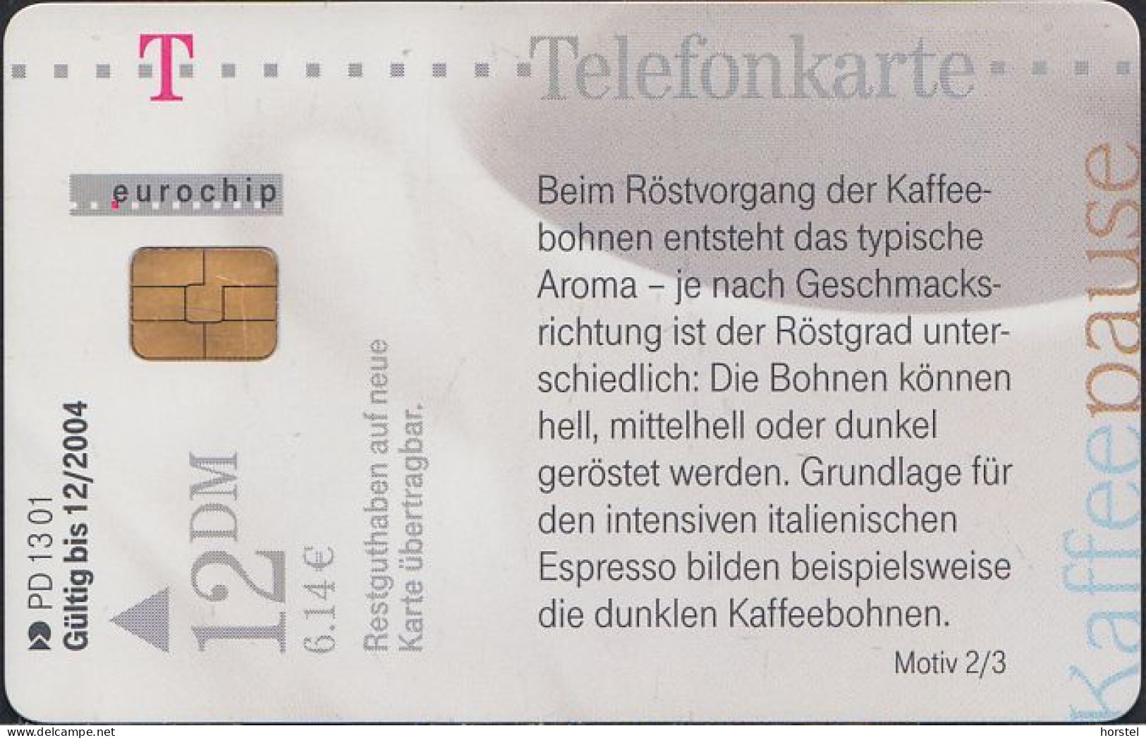 GERMANY PD13/01 - Kaffeepause - P & PD-Series: Schalterkarten Der Dt. Telekom
