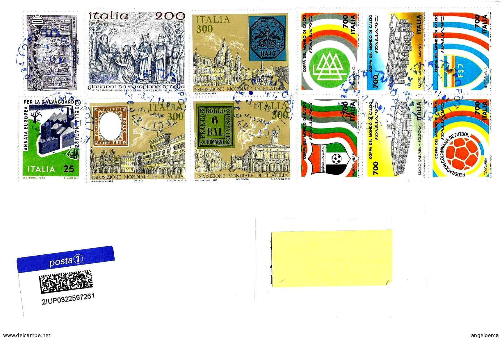 ITALIA ITALY - 2023 Lettera Posta1 Con 12 Francobolli In £ (mondiali Calcio, Colombo, Natale, Expo Filatelia...) - 17275 - 2021-...: Poststempel