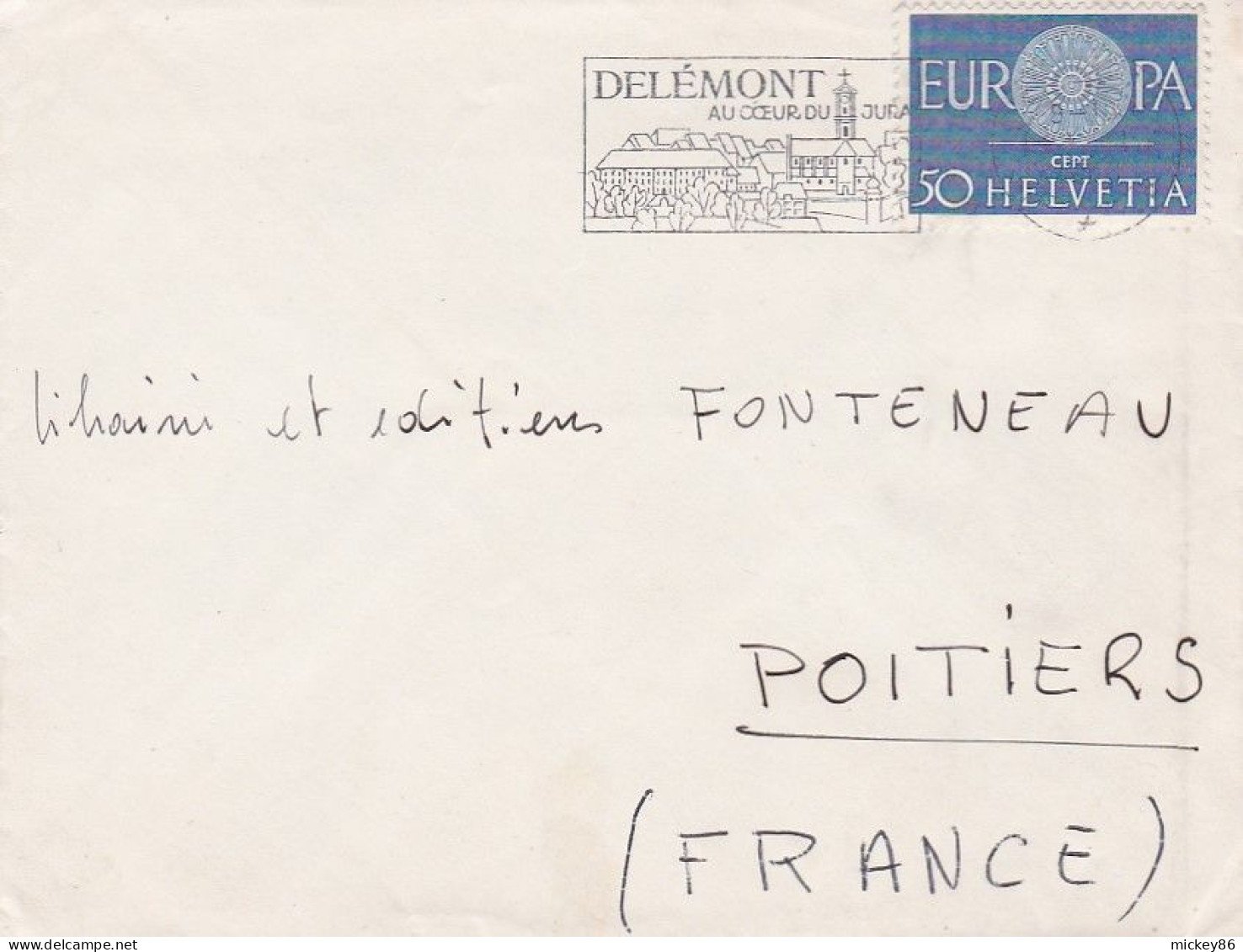 Suisse--1960--Lot De 2 Lettres  Pour POITIERS (France)-- Timbre EUROPA  Seul Sur Lettre ..... - Lettres & Documents
