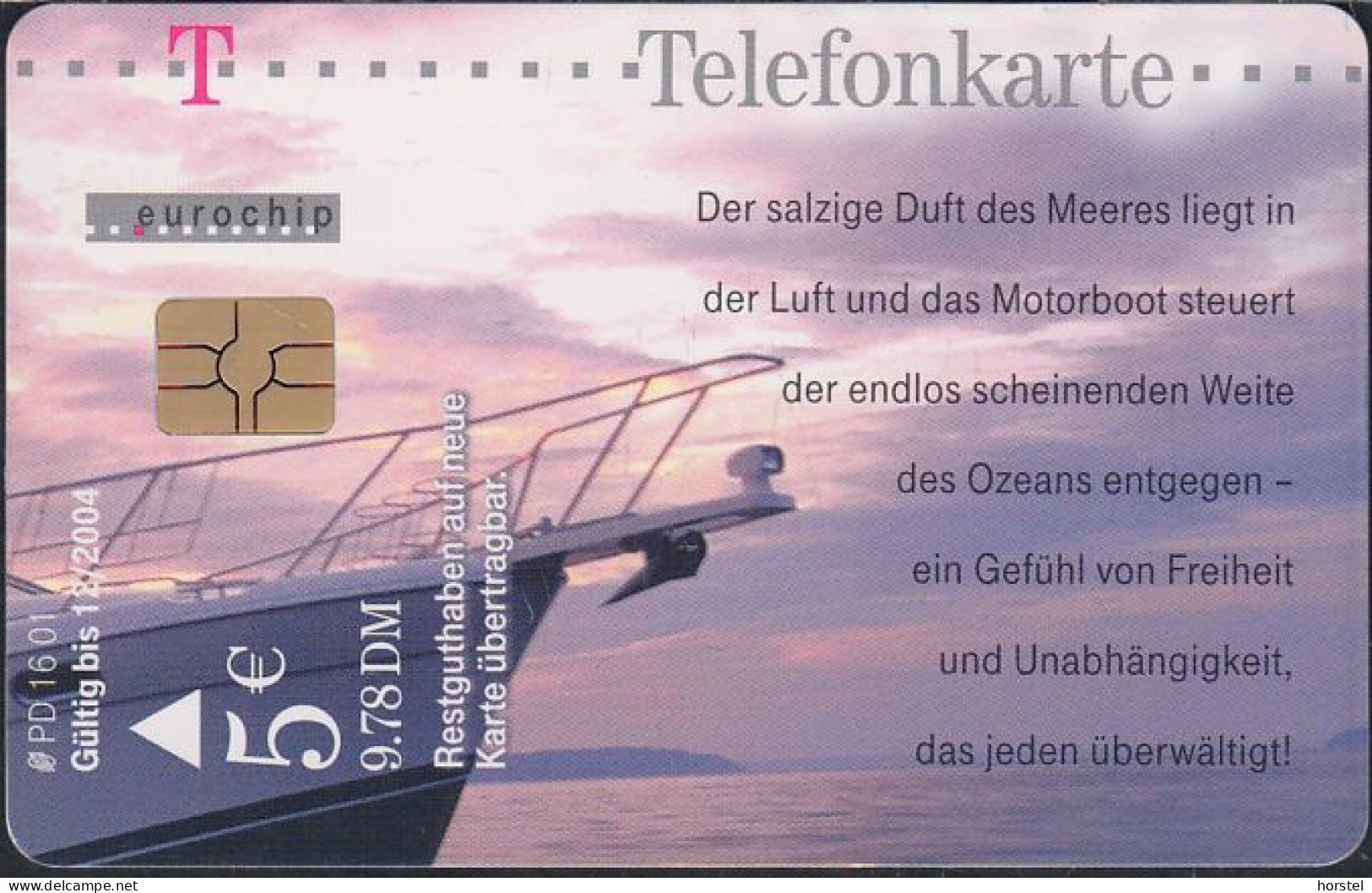 GERMANY PD16/01 - Motorjacht - P & PD-Series: Schalterkarten Der Dt. Telekom