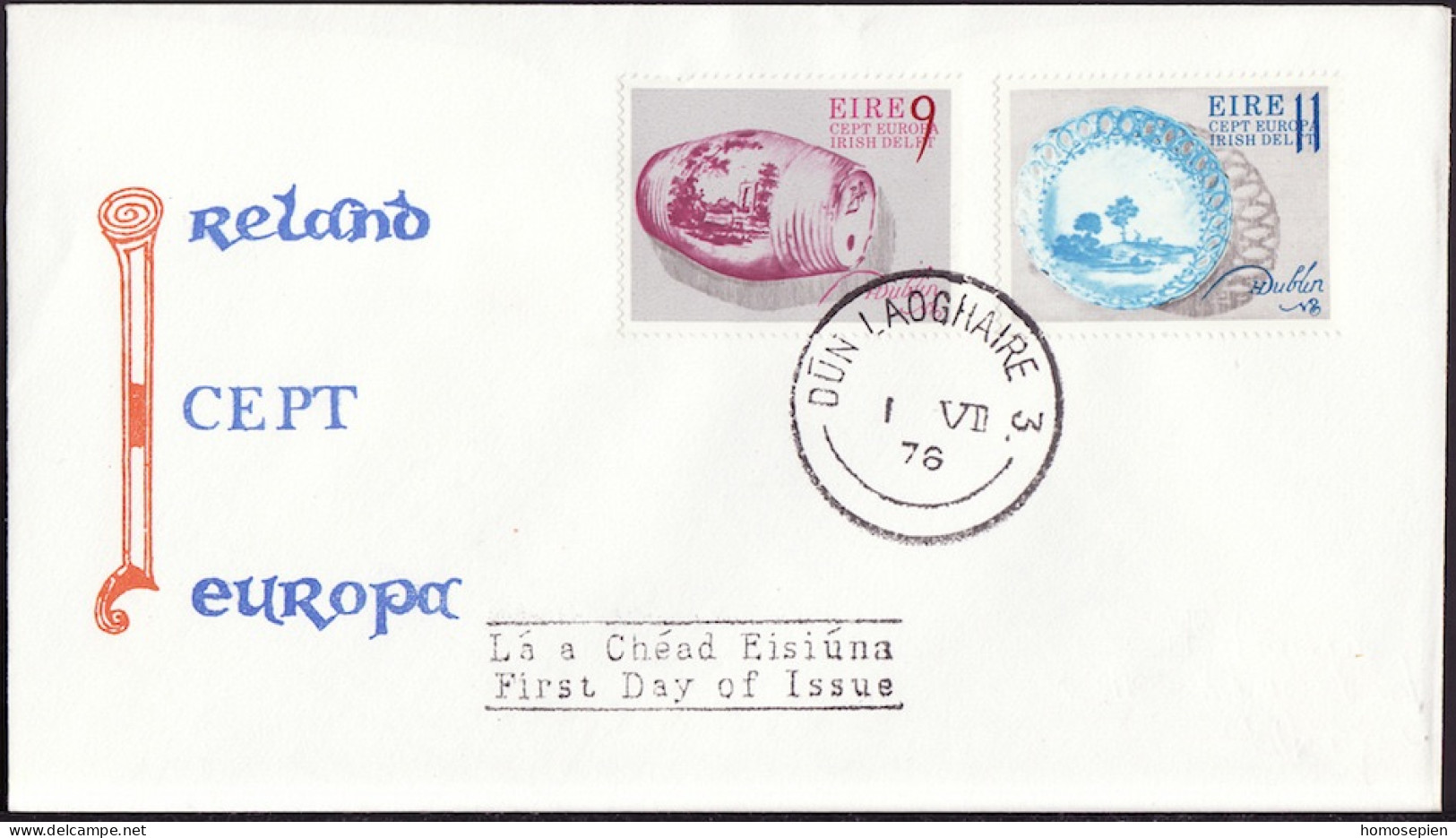 Irlande - Ireland - Irland FDC1 1976 Y&T N°346 à 347 - Michel N°344 à 345 - EUROPA - FDC