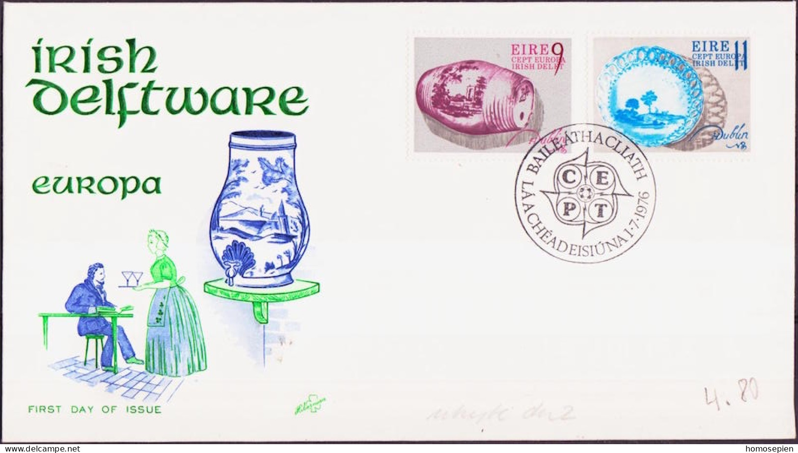 Irlande - Ireland - Irland FDC3 1976 Y&T N°346 à 347 - Michel N°344 à 345 - EUROPA - FDC