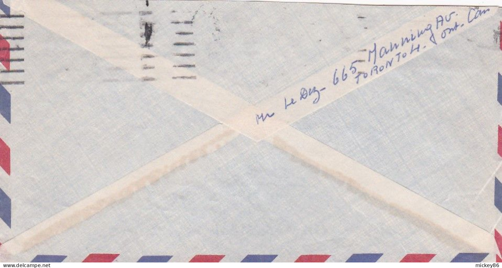 Canada-Lettre De TORONTO à POITIERS (France)-timbre Seul Sur Lettre ...cachet  22-DEC 1960  " AIR PARCEL POST FOR SPEED" - Brieven En Documenten