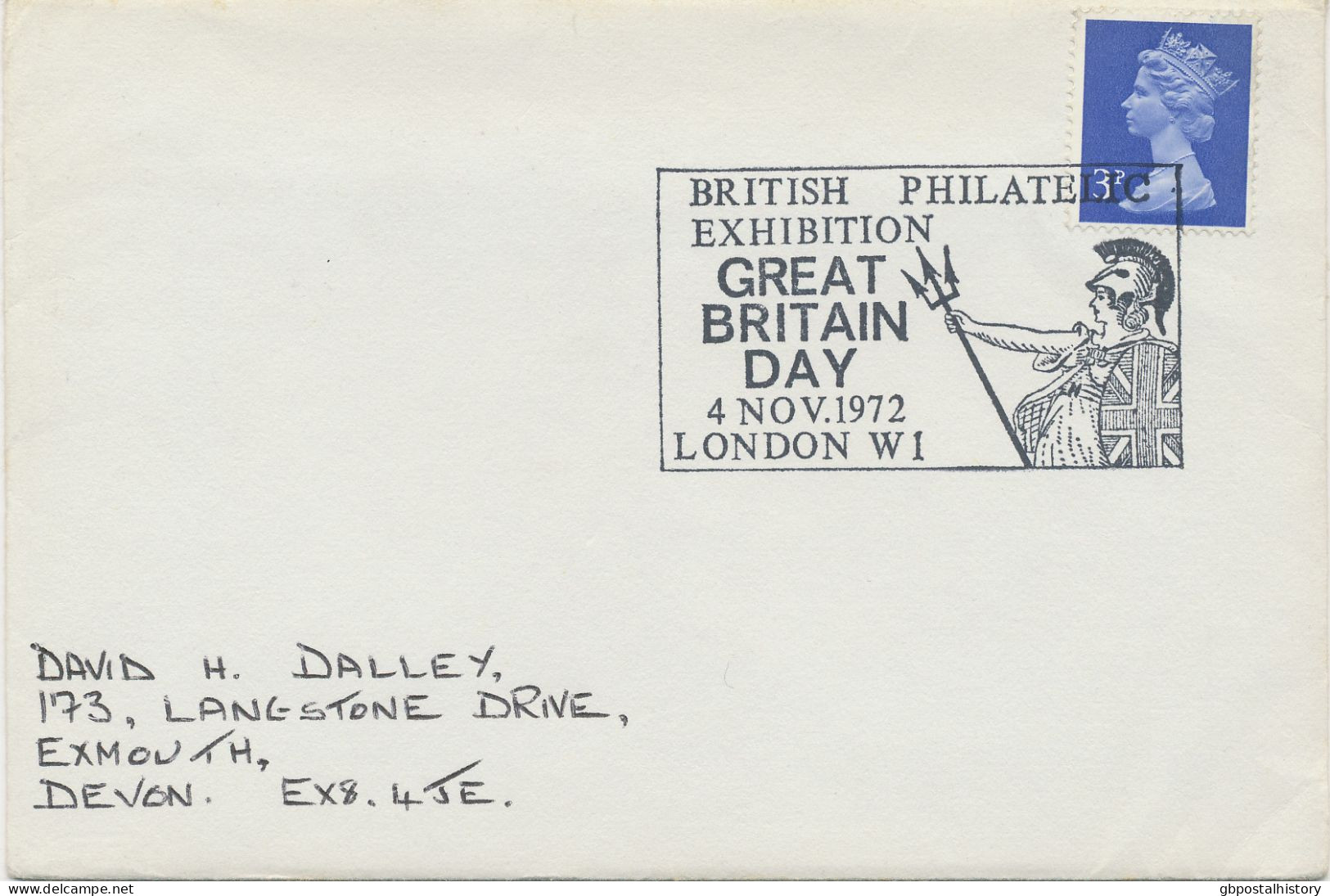 GB SPECIAL EVENT POSTMARKS 1972 BRITISH PHILATELIC EXHIBITION LONDON WI - GREAT BRITAIN DAY - Lettres & Documents