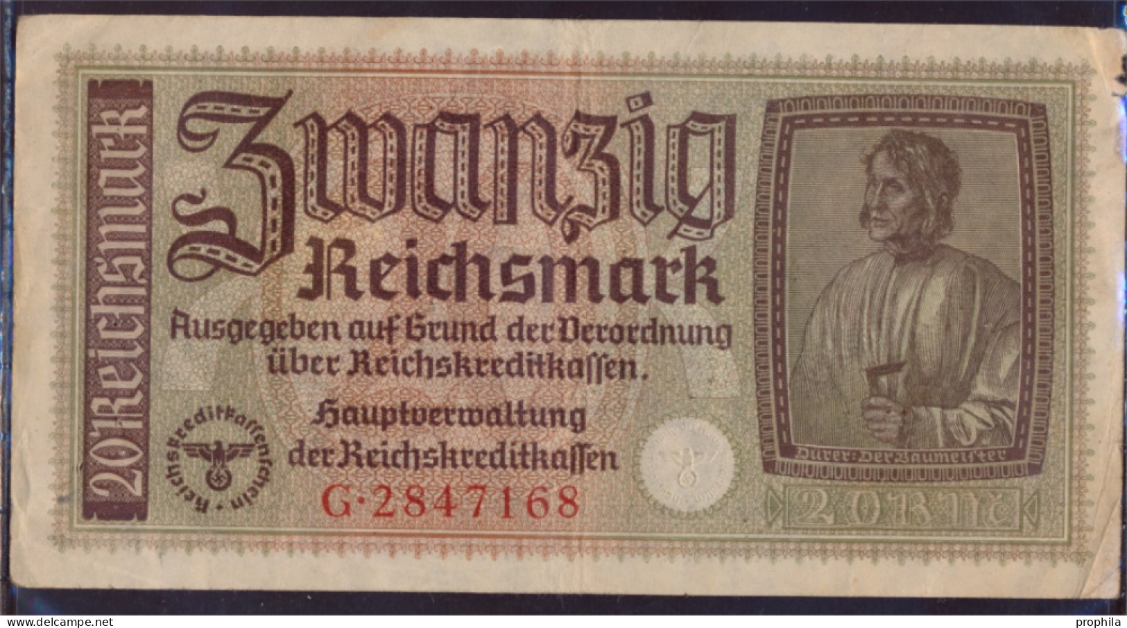 Dt. Besetzung Im 2. Weltkrieg Rosenbg: 554a Gebraucht (III) 1940 20 Reichsmark (10288366 - 20 Reichsmark