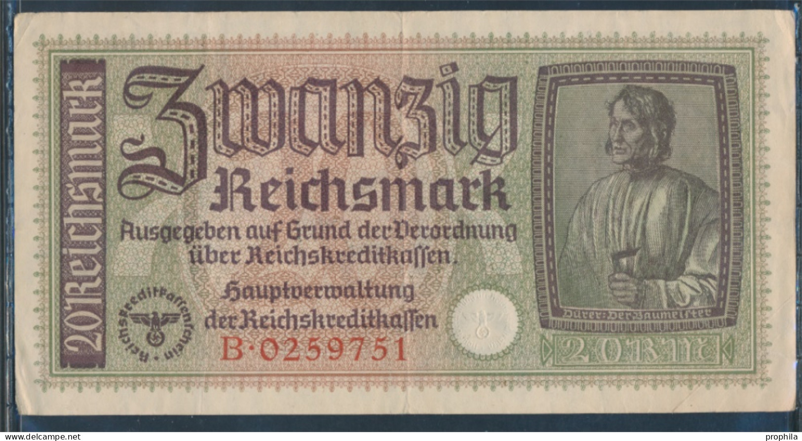 Dt. Besetzung Im 2. Weltkrieg Rosenbg: 554a Gebraucht (III) 1940 20 Reichsmark (10288368 - 20 Reichsmark
