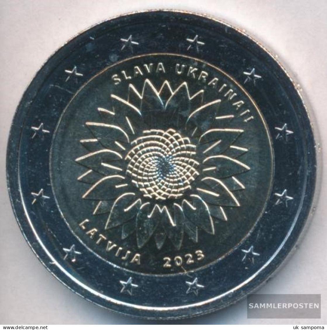 Latvia 2023 Stgl./unzirkuliert Reissue: Stgl./unzirkuliert 2023 2 Euro Ukrainian Sonnenblume - Latvia