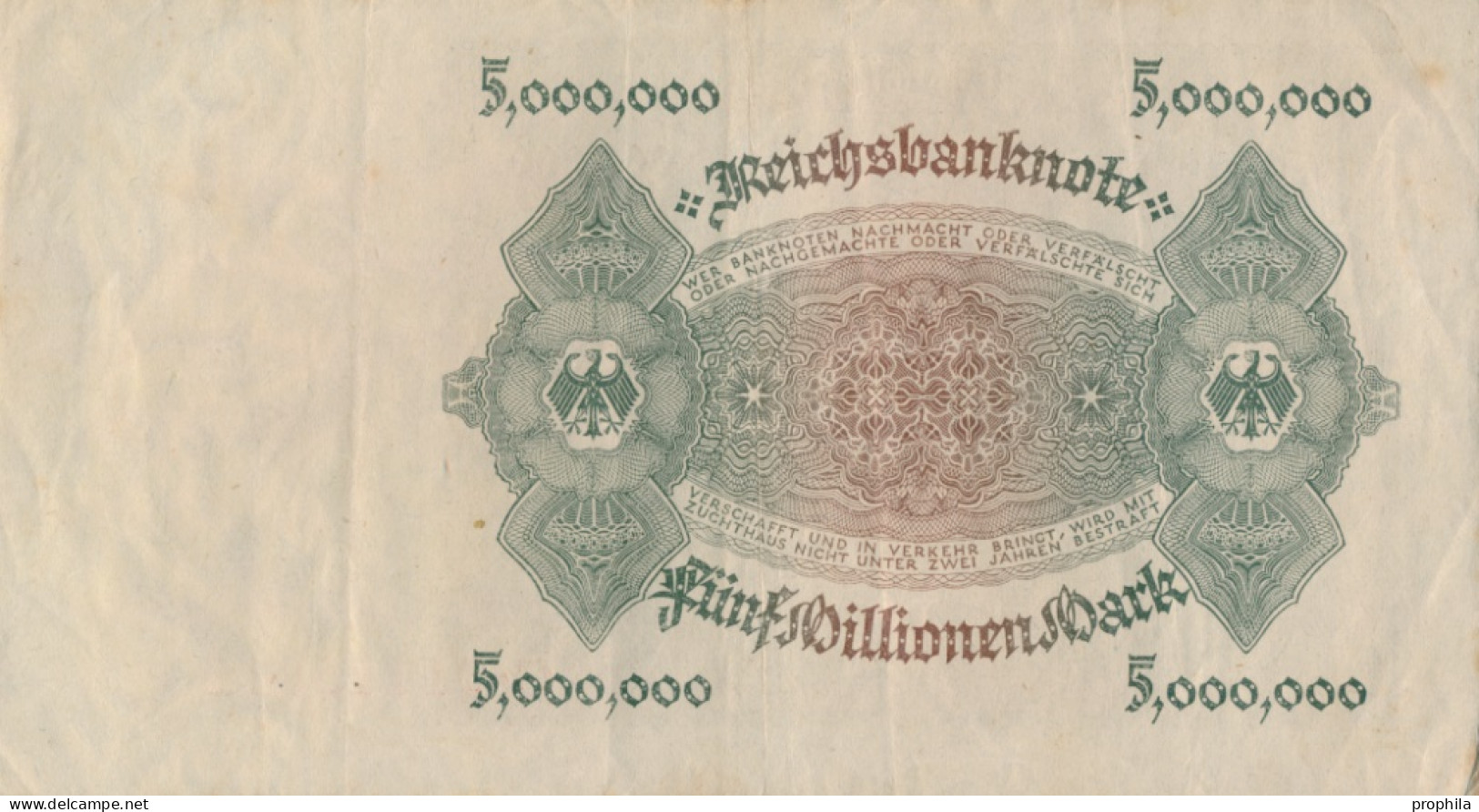 Deutsches Reich Rosenbg: 88 Gebraucht (III) 1923 5 MIllionen Mark (10288481 - 5 Mio. Mark