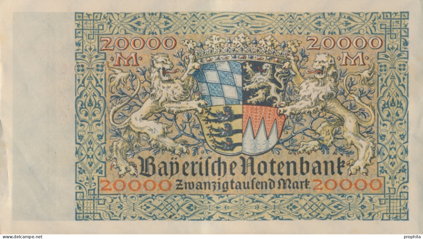 Bayern Rosenbg: BAY7a Länderbanknote Bayern Gebraucht (III) 1923 20.000 Mark (10288494 - 20.000 Mark