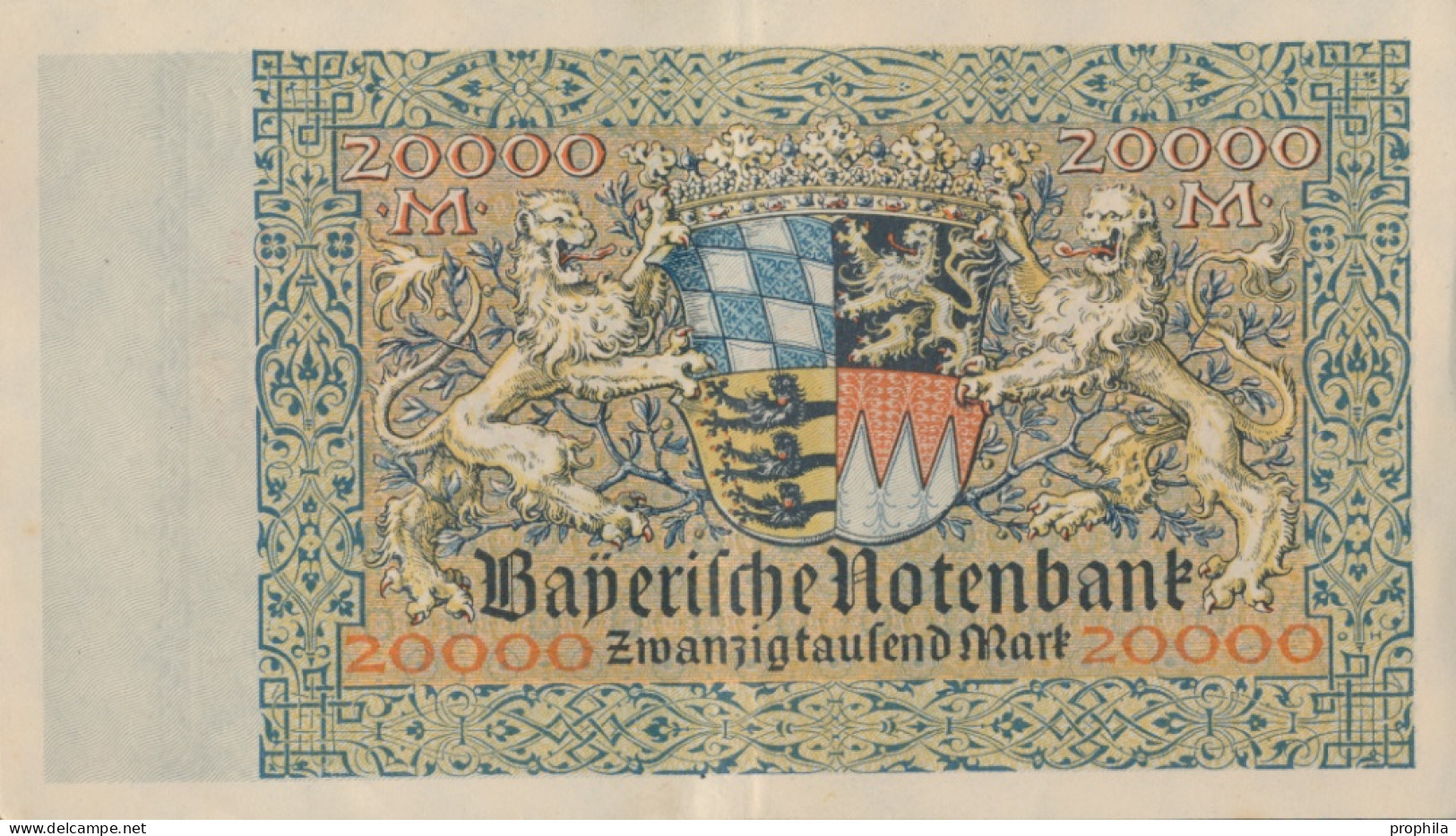 Bayern Rosenbg: BAY7a Länderbanknote Bayern Gebraucht (III) 1923 20.000 Mark (10288495 - 20000 Mark