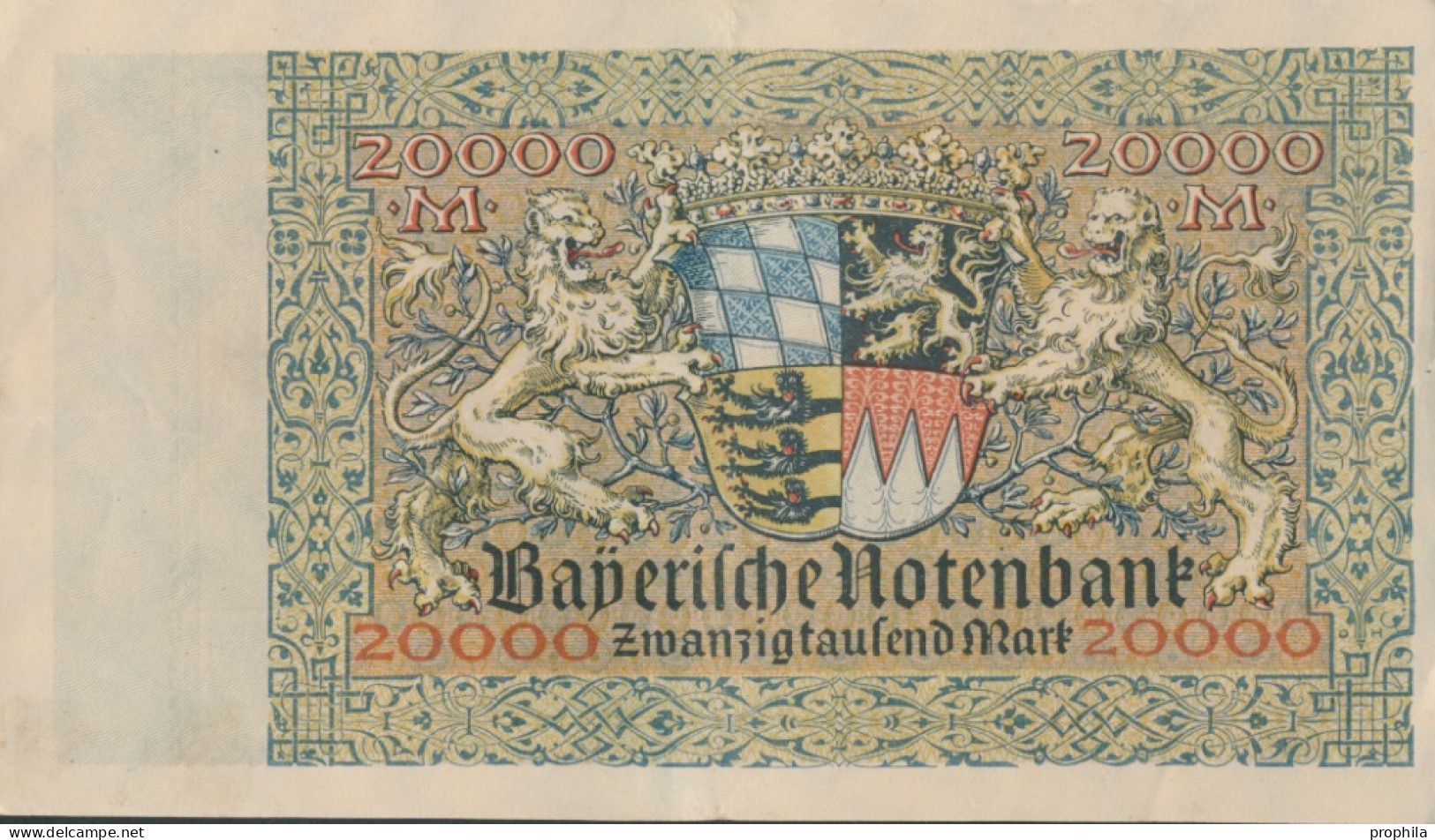 Bayern Rosenbg: BAY7a Länderbanknote Bayern Gebraucht (III) 1923 20.000 Mark (10288496 - 20000 Mark