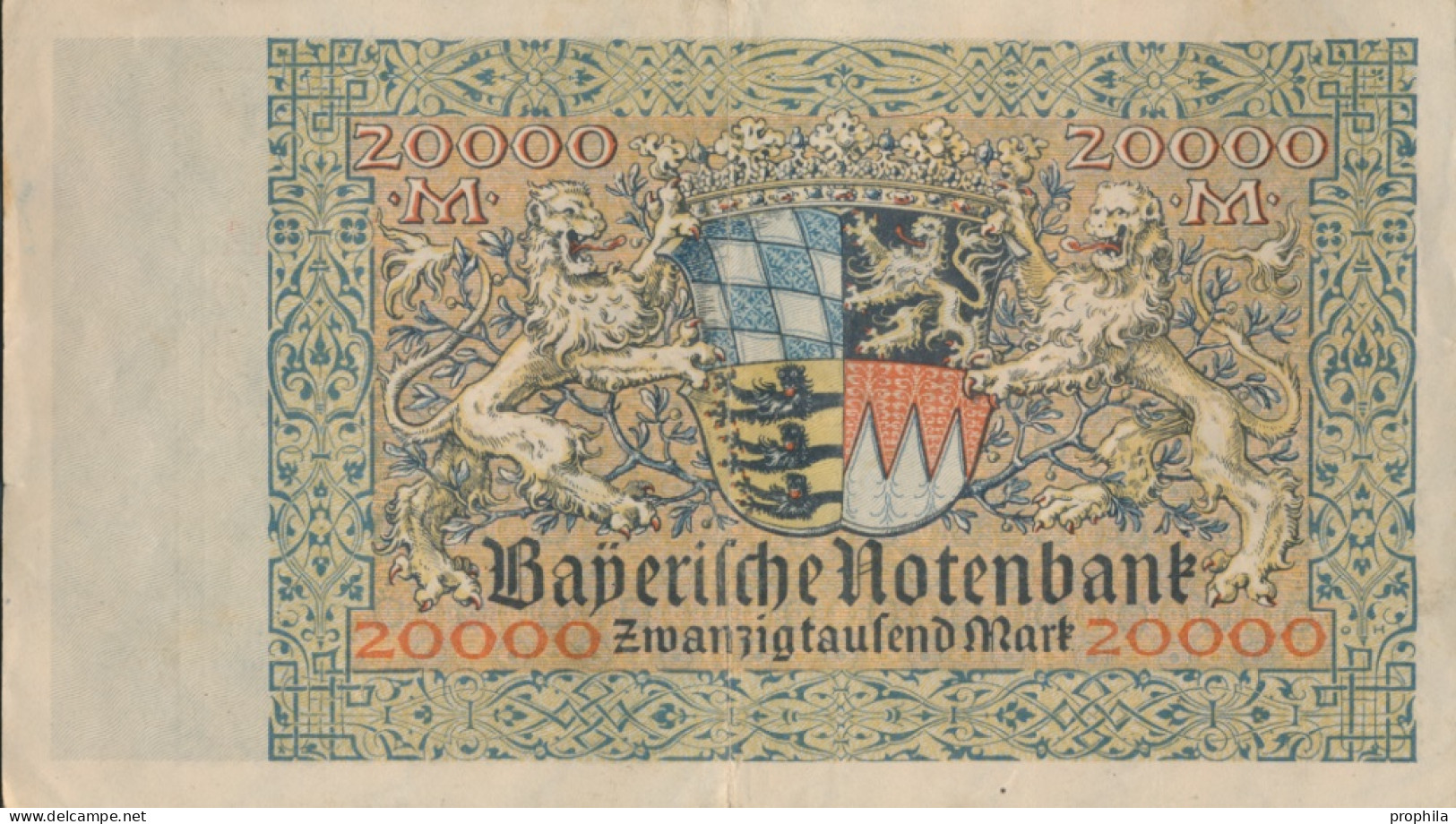 Bayern Rosenbg: BAY7a Länderbanknote Bayern Gebraucht (III) 1923 20.000 Mark (10288498 - 20.000 Mark