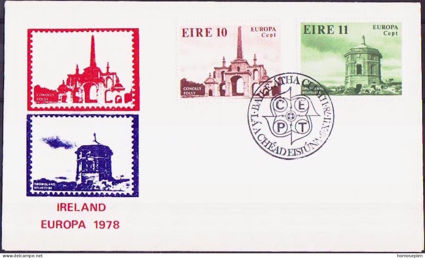 Irlande - Ireland - Irland FDC1 1978 Y&T N°394 à 395 - Michel N°391 à 392 - EUROPA - FDC