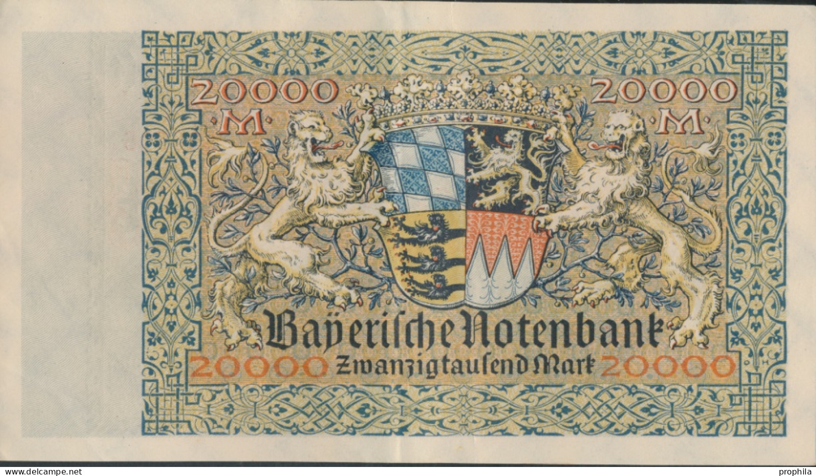 Bayern Rosenbg: BAY7a Länderbanknote Bayern Gebraucht (III) 1923 20.000 Mark (10288502 - 20000 Mark