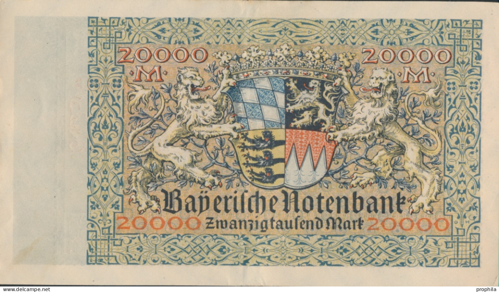 Bayern Rosenbg: BAY7a Länderbanknote Bayern Gebraucht (III) 1923 20.000 Mark (10288503 - 20.000 Mark