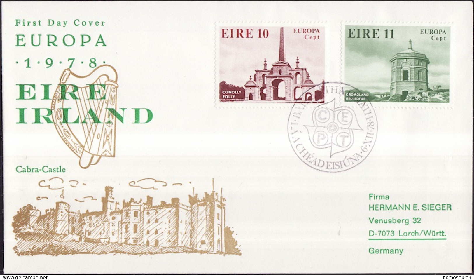 Irlande - Ireland - Irland FDC2 1978 Y&T N°394 à 395 - Michel N°391 à 392 - EUROPA - FDC