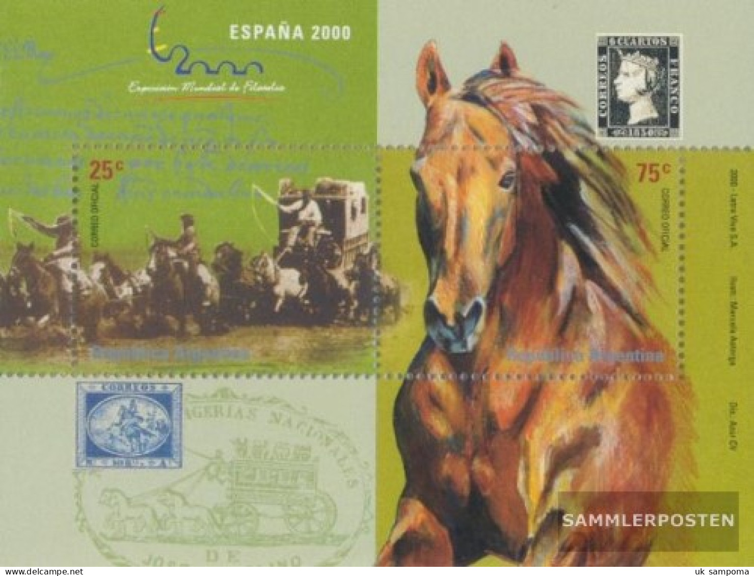 Argentina Block72 (complete Issue) Unmounted Mint / Never Hinged 2000 Stagecoach, Horse - Ungebraucht