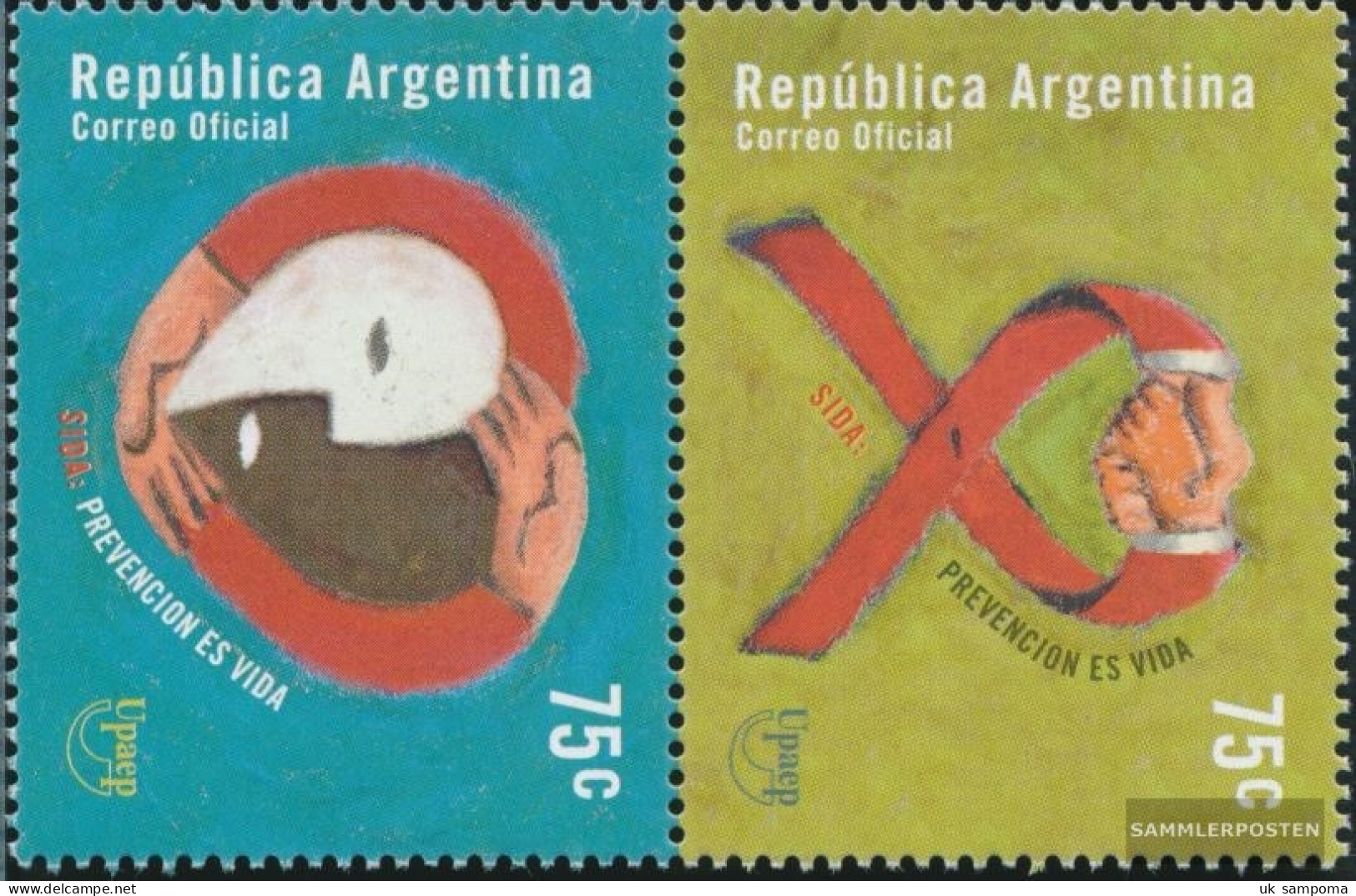 Argentina 2578-2579 Couple (complete Issue) Unmounted Mint / Never Hinged 2000 Aids - Neufs