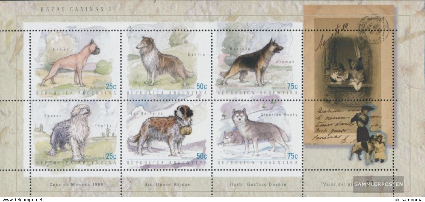 Argentina 2489-2494 Sheetlet (complete Issue) Unmounted Mint / Never Hinged 1999 Breeds - Ungebraucht