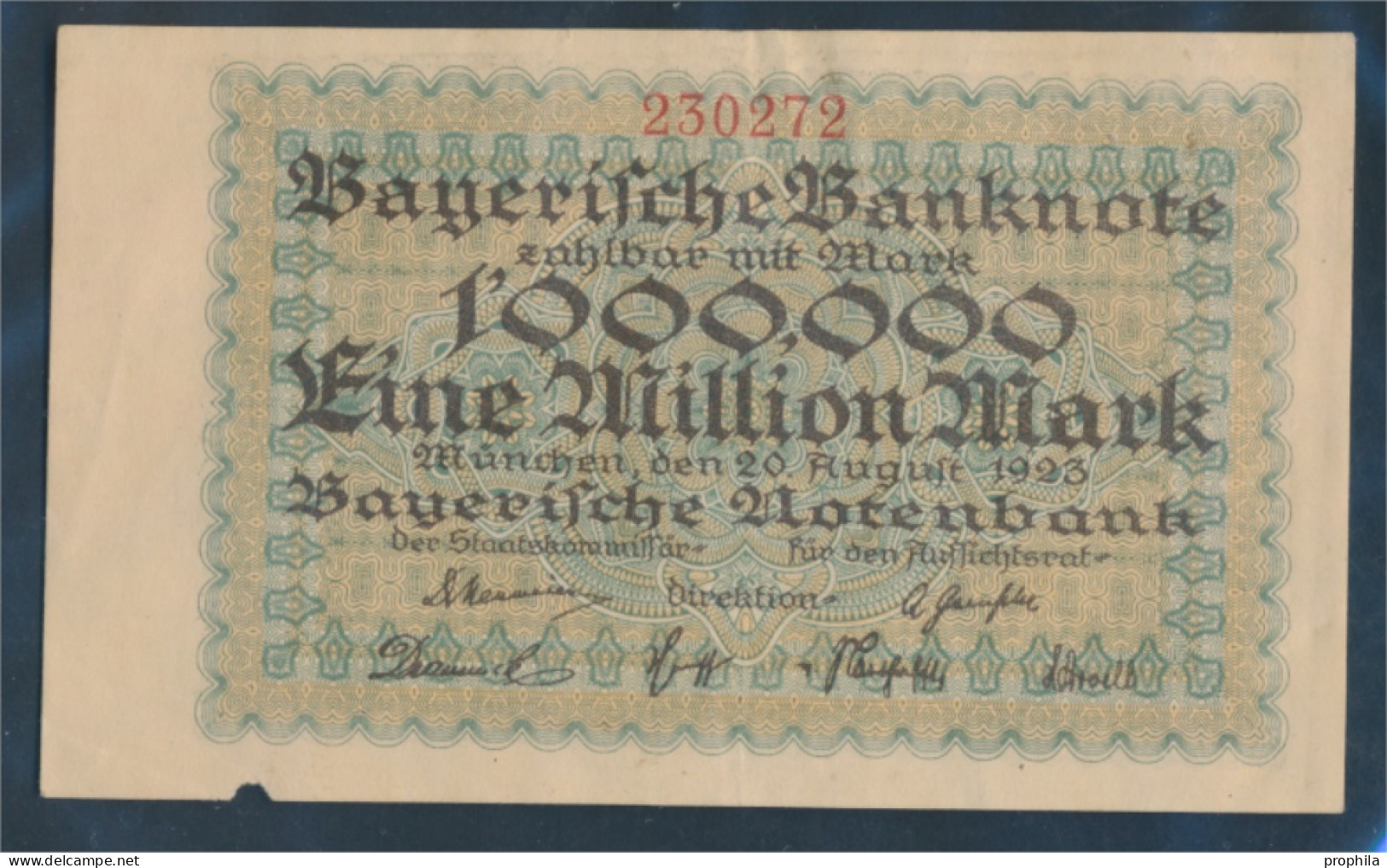 Bayern Rosenbg: BAY12 Länderbanknote Bayern Gebraucht (III) 1923 1 Million Mark (10288408 - 1 Miljoen Mark