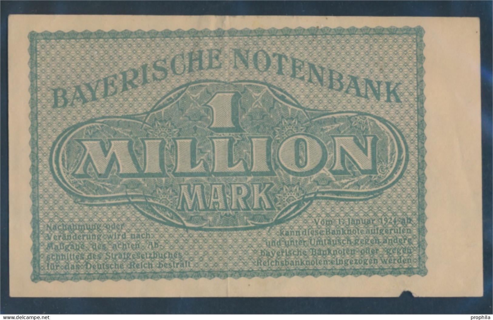 Bayern Rosenbg: BAY12 Länderbanknote Bayern Gebraucht (III) 1923 1 Million Mark (10288408 - 1 Mio. Mark