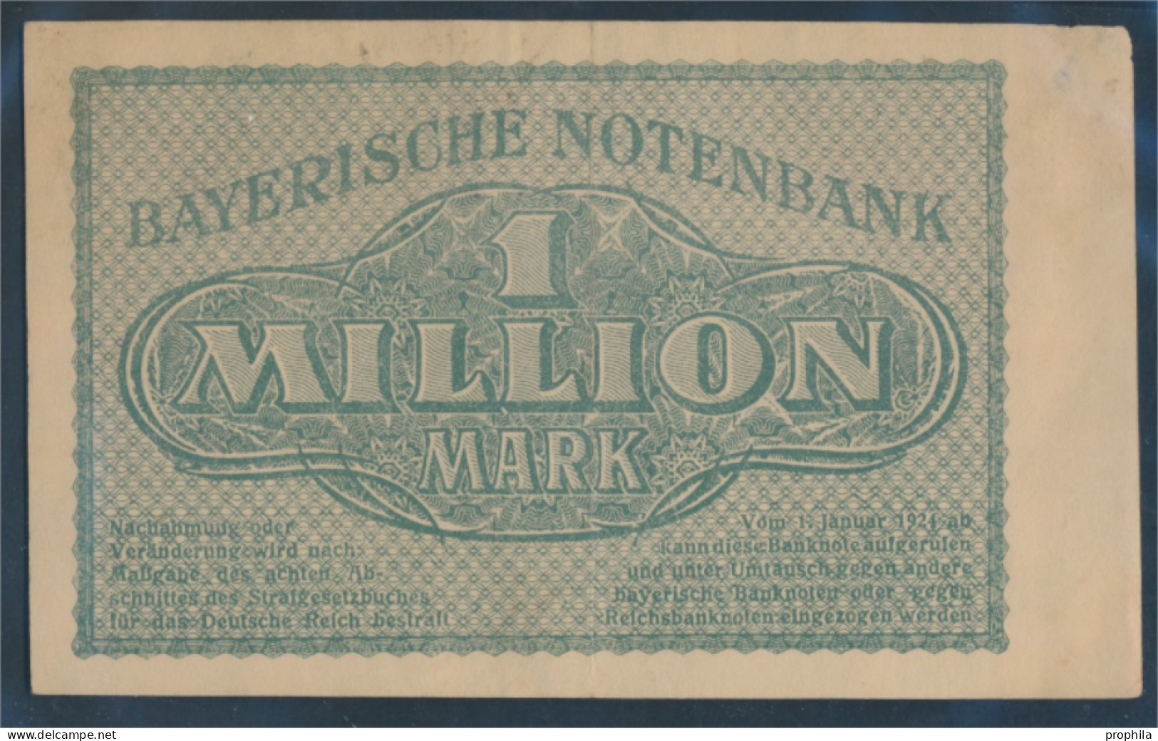 Bayern Rosenbg: BAY12 Länderbanknote Bayern Gebraucht (III) 1923 1 Million Mark (10288409 - 1 Miljoen Mark