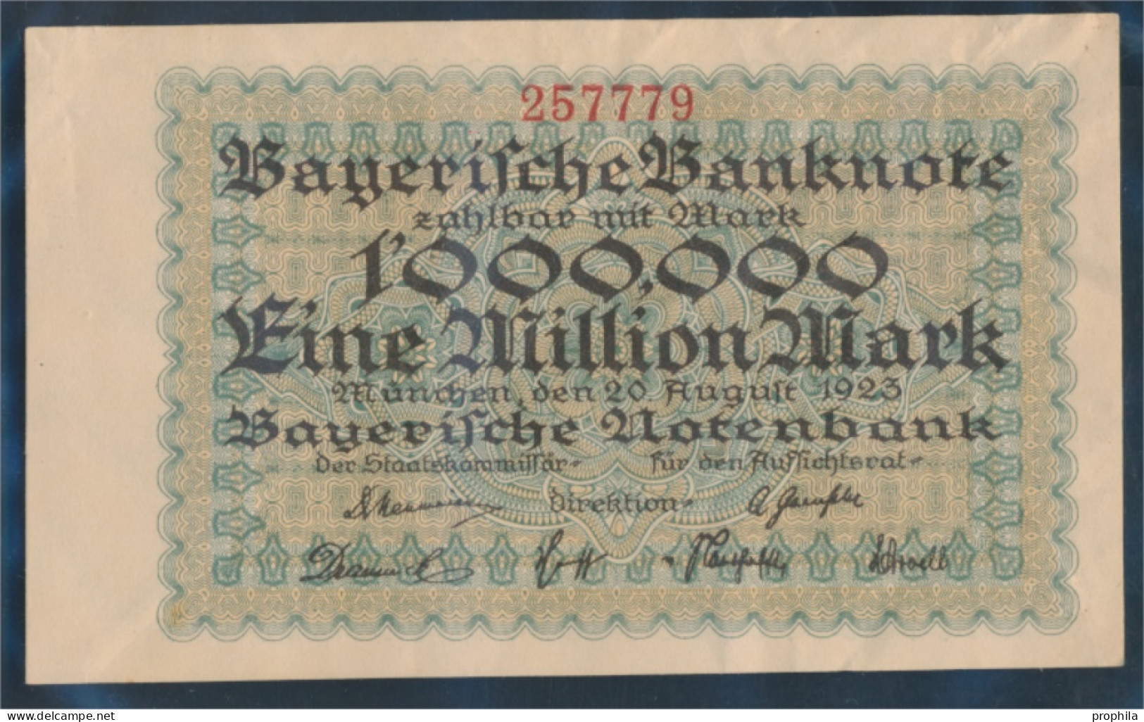 Bayern Rosenbg: BAY12 Länderbanknote Bayern Gebraucht (III) 1923 1 Million Mark (10288411 - 1 Miljoen Mark