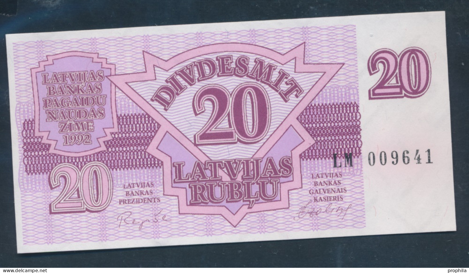 Lettland Pick-Nr: 39 Bankfrisch 1992 20 Rublu (10288457 - Lettonie