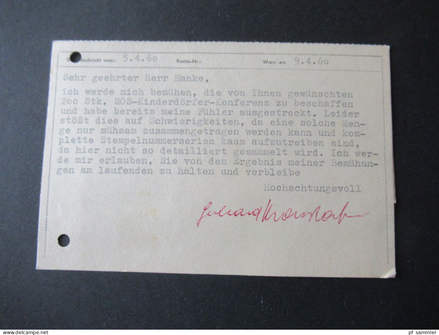 Österreich 1960 Geschäftspostkarte Inkassodienst Gerhard Kronstorfer Wien / Aufkleber Wiener Internationale Messe - Briefe U. Dokumente