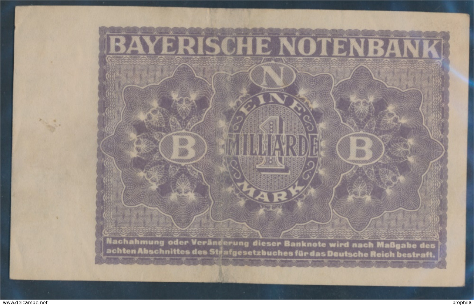 Bayern Rosenbg: BAY17 Länderbanknote Bayern Gebraucht (III) 1923 1 Mrd. Mark (10288406 - 1 Milliarde Mark