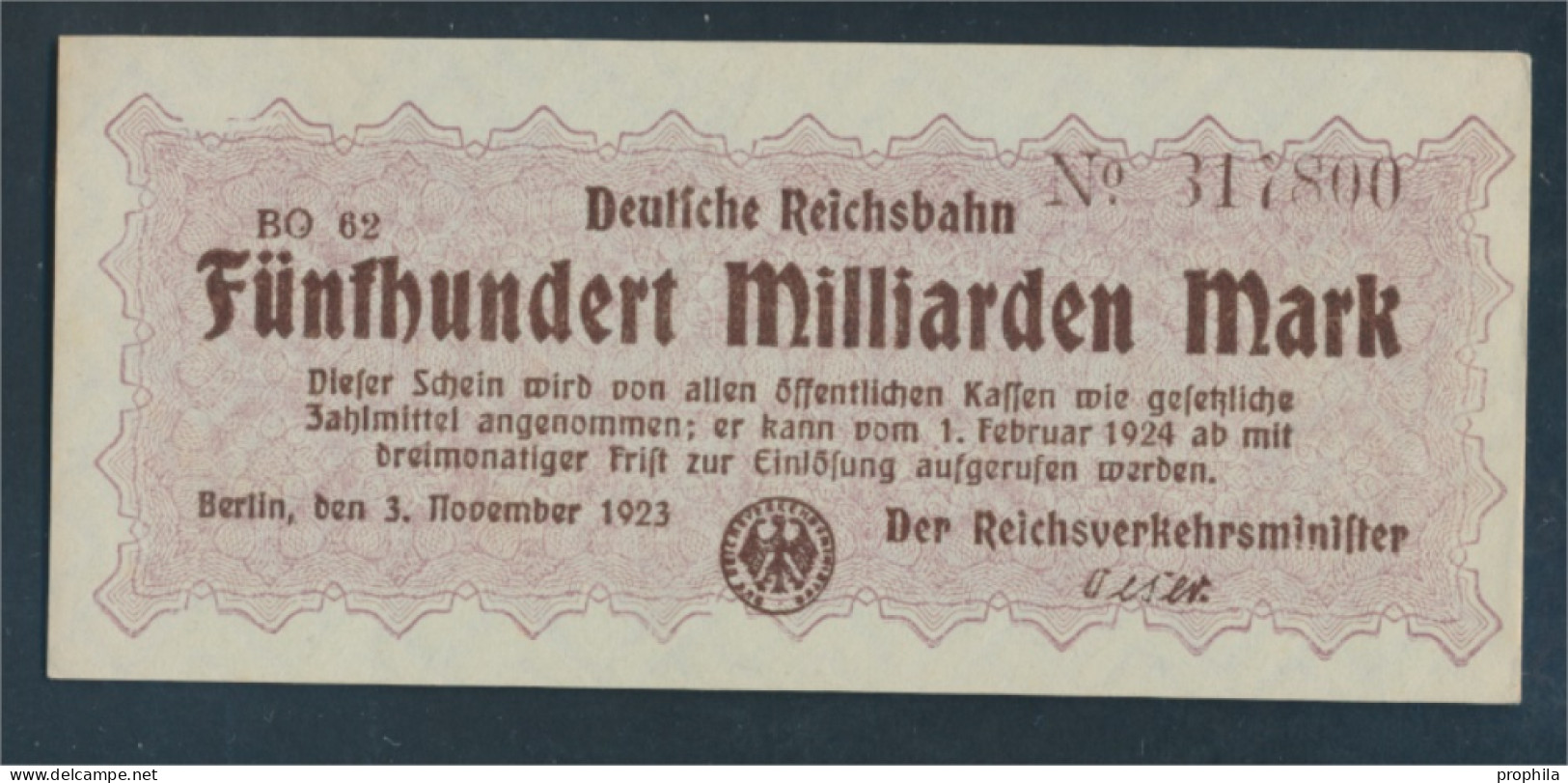 Berlin Pick-Nr: S1026 Inflationsgeld Der Deutschen Reichsbahn Berlin Bankfrisch 1923 500 Milliarden Mark (10288442 - 500 Milliarden Mark