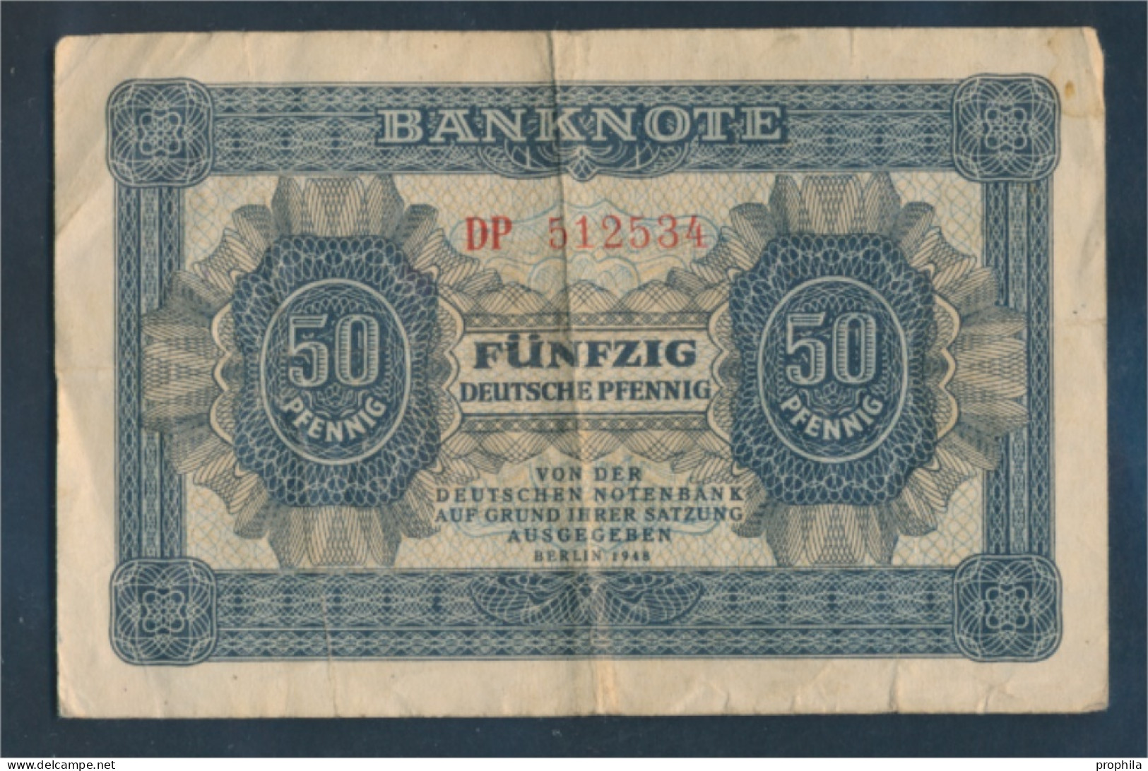 DDR Rosenbg: 339b, KN 6stellig, Davor Zwei Buchstaben Gebraucht (III) 1948 50 Deutsche Pfennig (10288364 - 50 Deutsche Pfennig