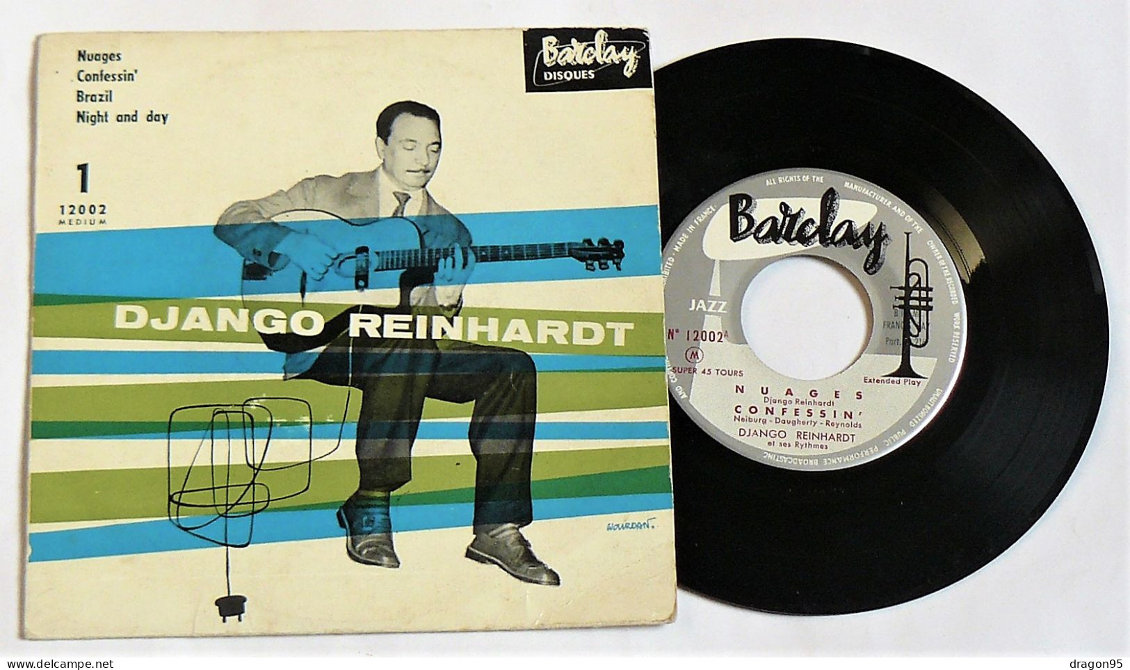 Django REINHARDT : Nuages +3 - Barclay 10.002 Medium - France - Jazz